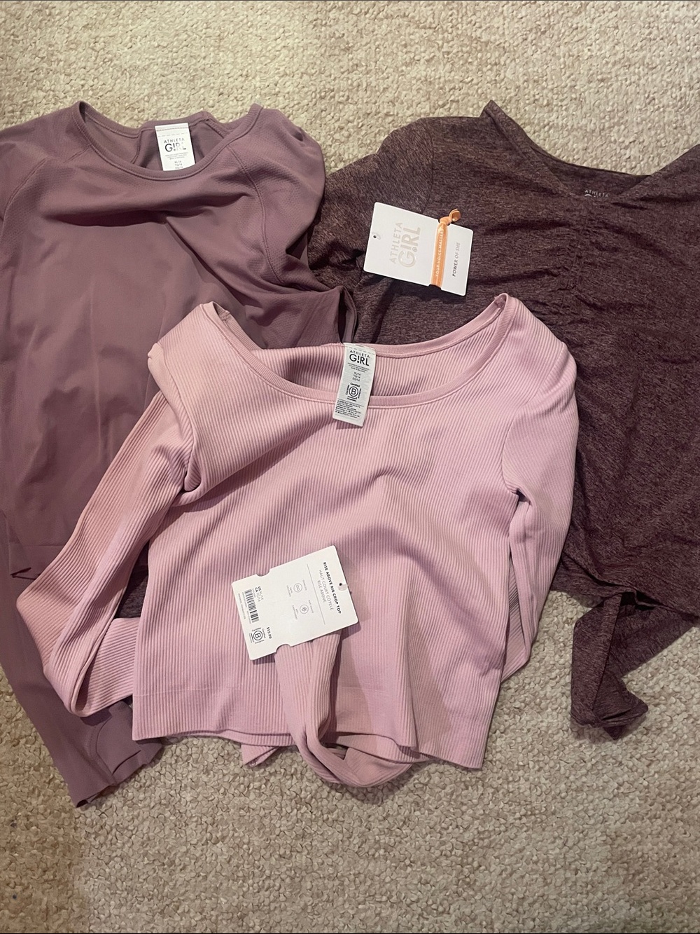 Athleta Girl Mauve Crewneck Active Top NWT!!